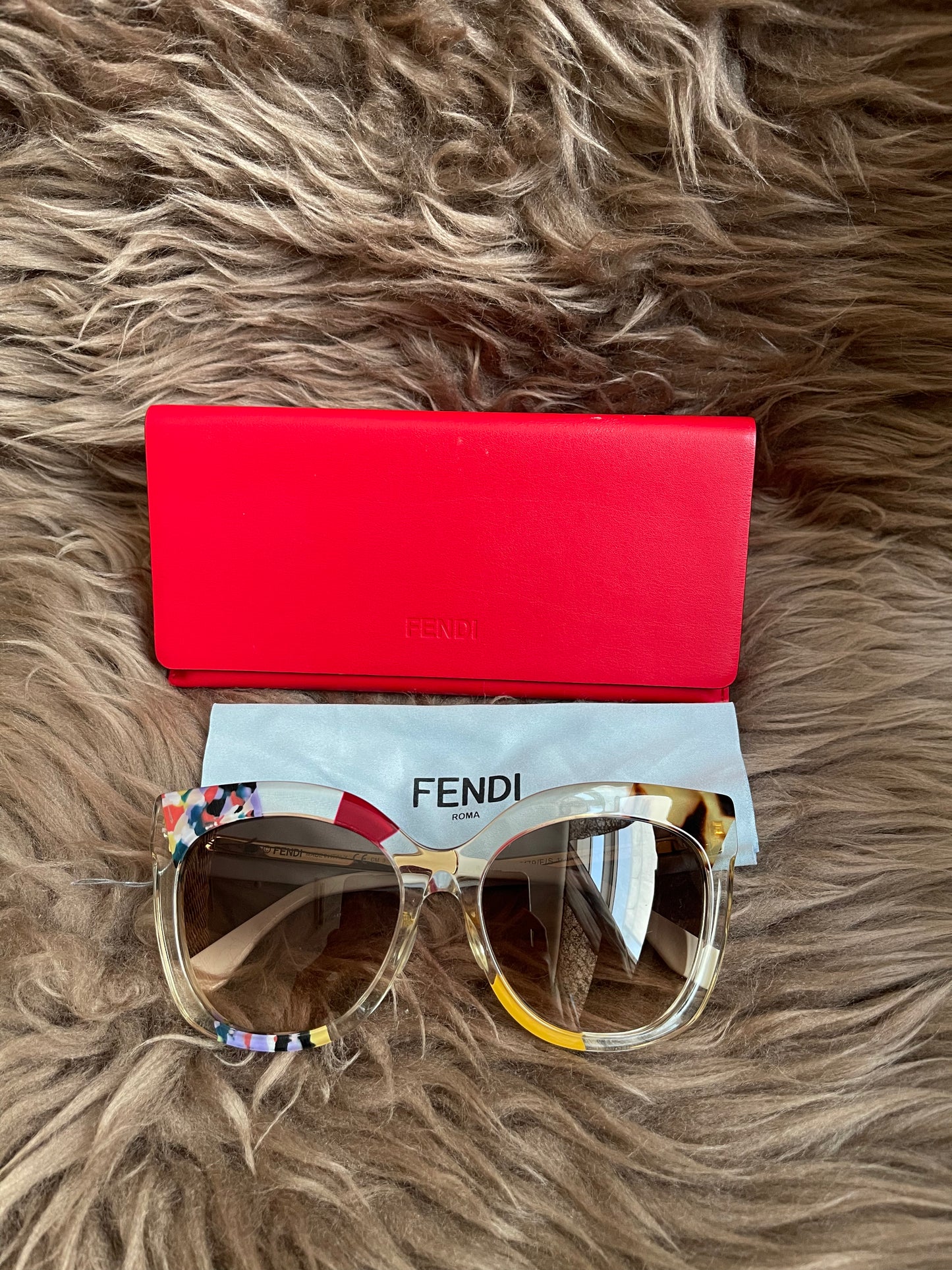 Preloved FENDI 16ss/Jungle/Sunglasses/Wellington/GLD/Women's/FF0179