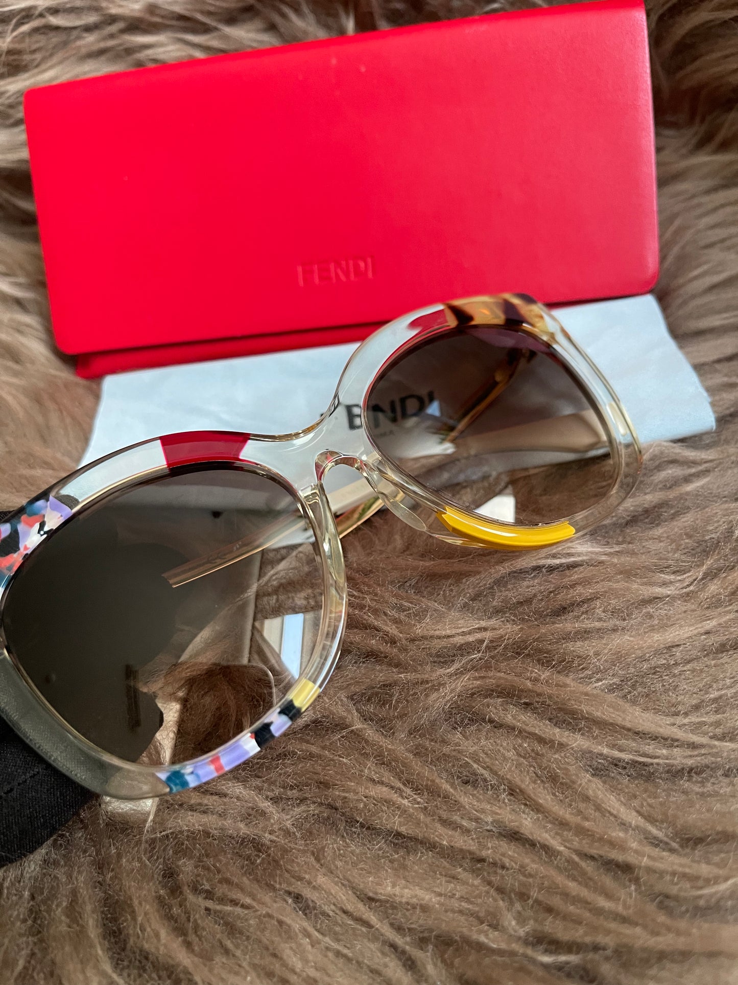Preloved FENDI 16ss/Jungle/Sunglasses/Wellington/GLD/Women's/FF0179