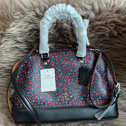 Unused Preloved Coach Mini Sierra Satchel in Ranch Floral Print Coated Canvas