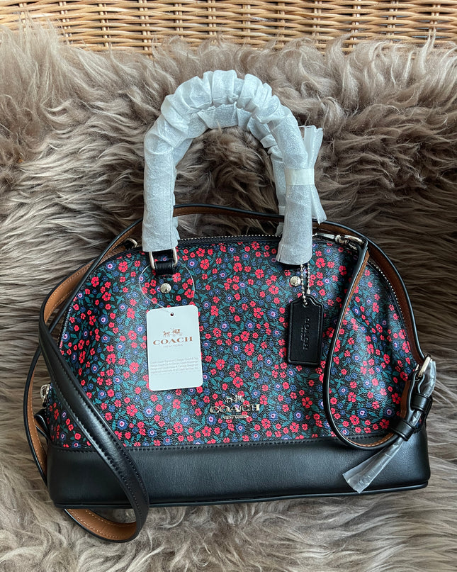 Unused Preloved Coach Mini Sierra Satchel in Ranch Floral Print Coated Canvas