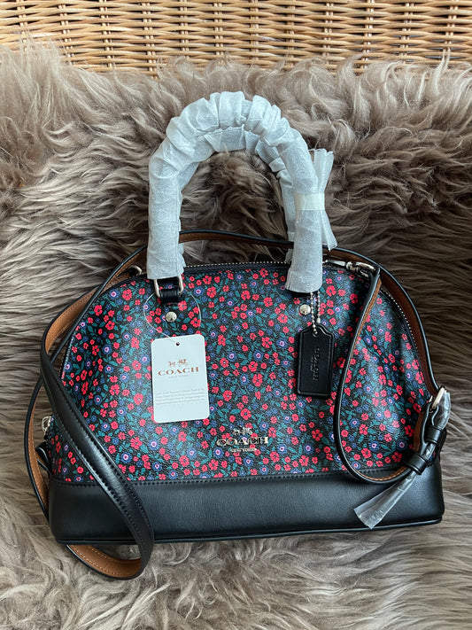 Unused Preloved Coach Mini Sierra Satchel in Ranch Floral Print Coated Canvas