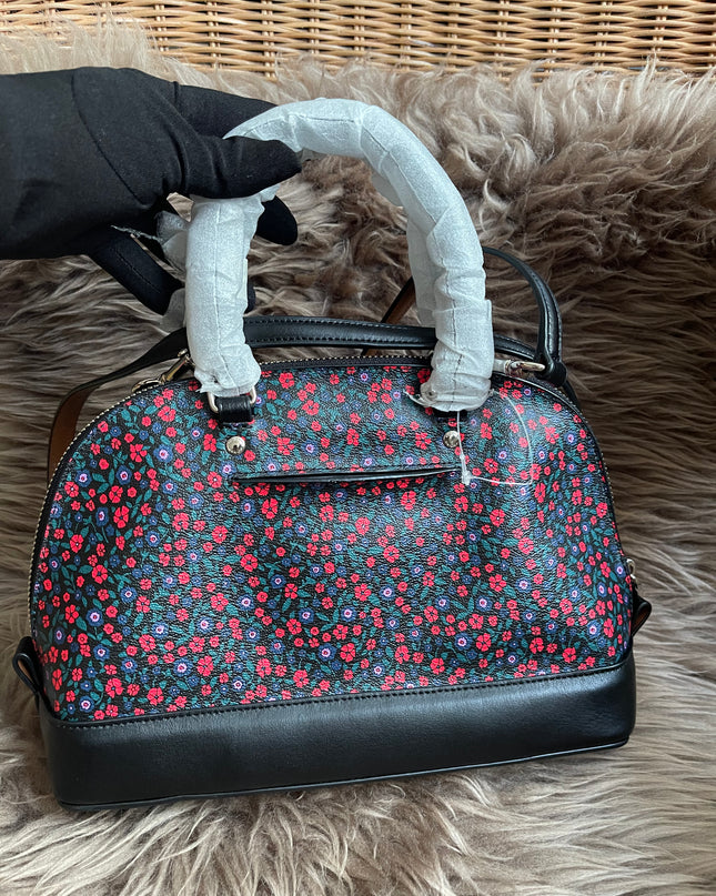 Unused Preloved Coach Mini Sierra Satchel in Ranch Floral Print Coated Canvas