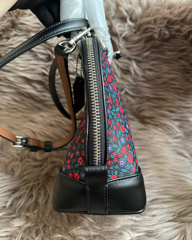 Unused Preloved Coach Mini Sierra Satchel in Ranch Floral Print Coated Canvas