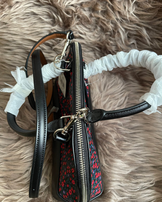 Unused Preloved Coach Mini Sierra Satchel in Ranch Floral Print Coated Canvas
