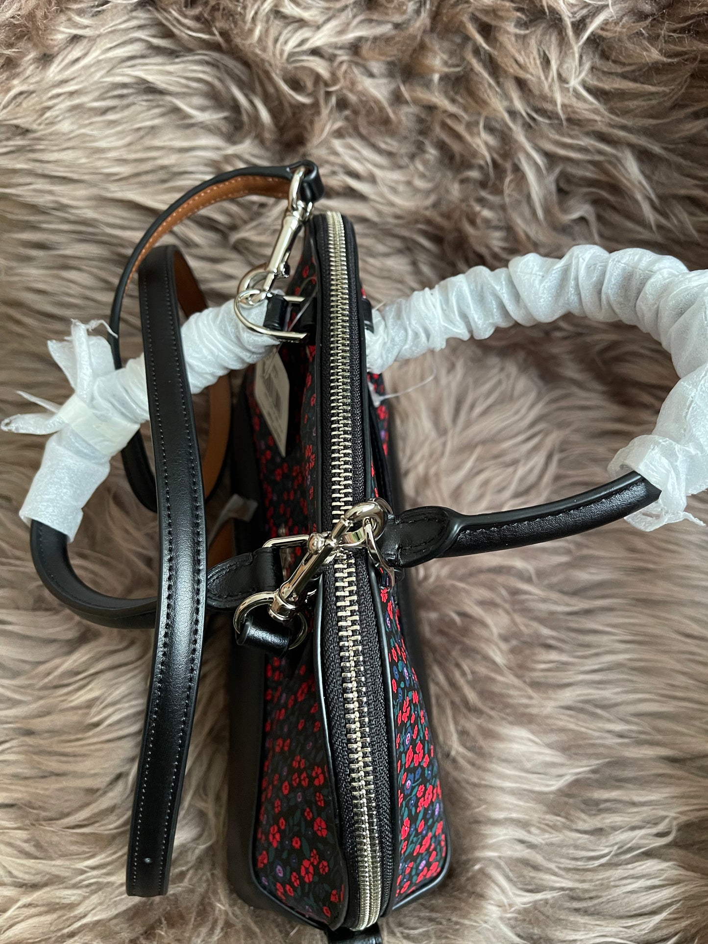 Unused Preloved Coach Mini Sierra Satchel in Ranch Floral Print Coated Canvas