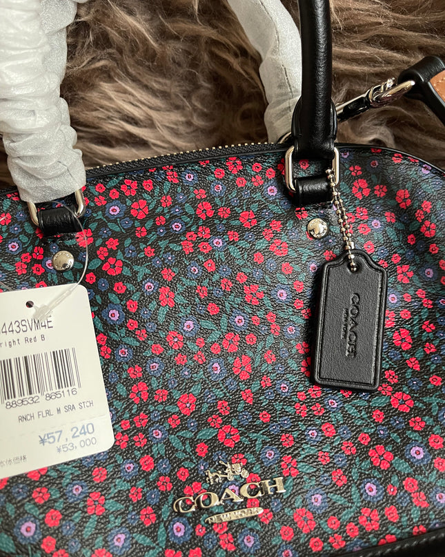 Unused Preloved Coach Mini Sierra Satchel in Ranch Floral Print Coated Canvas