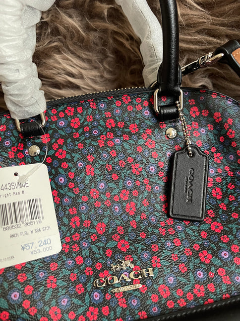 Unused Preloved Coach Mini Sierra Satchel in Ranch Floral Print Coated Canvas