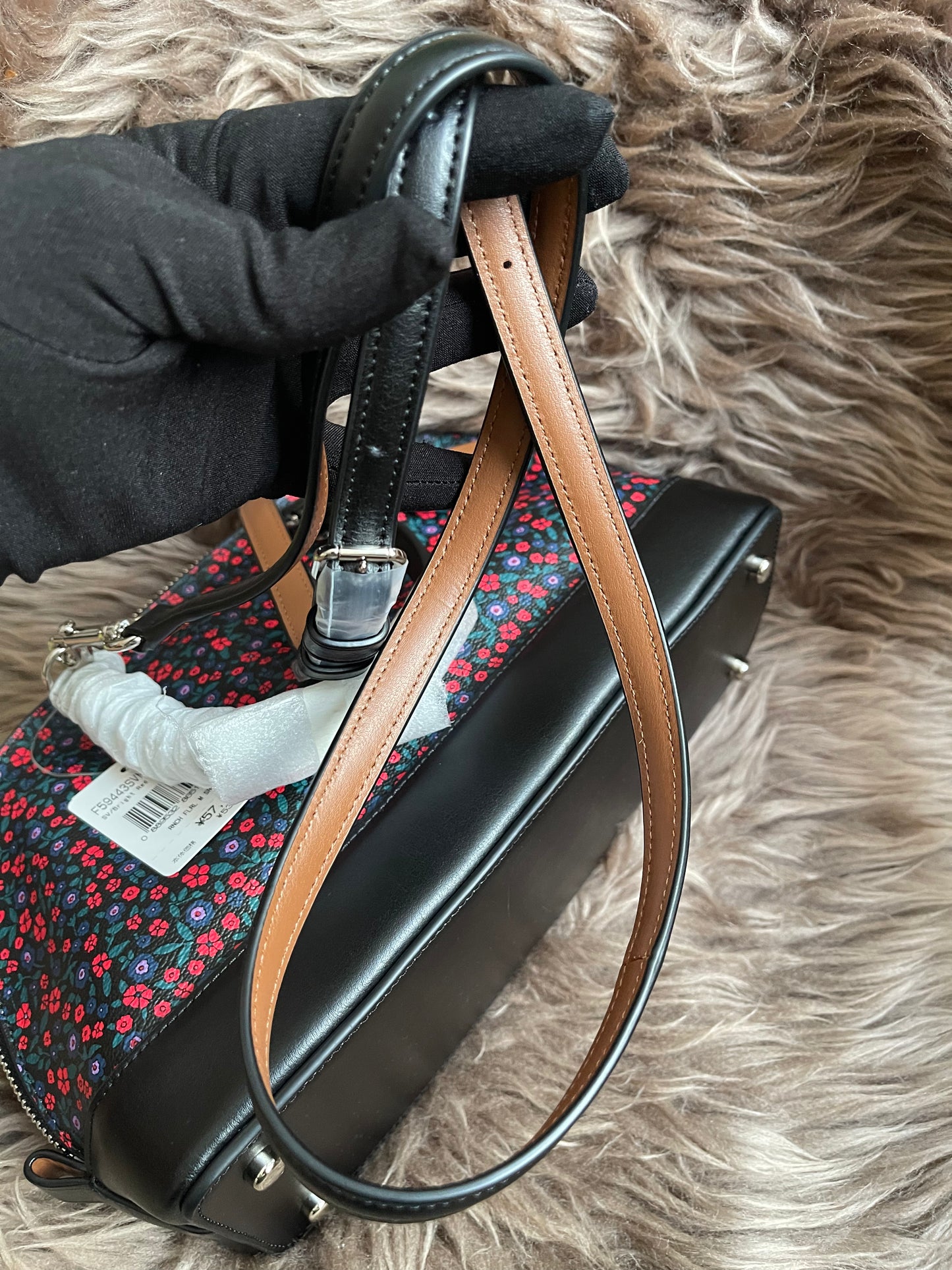 Unused Preloved Coach Mini Sierra Satchel in Ranch Floral Print Coated Canvas