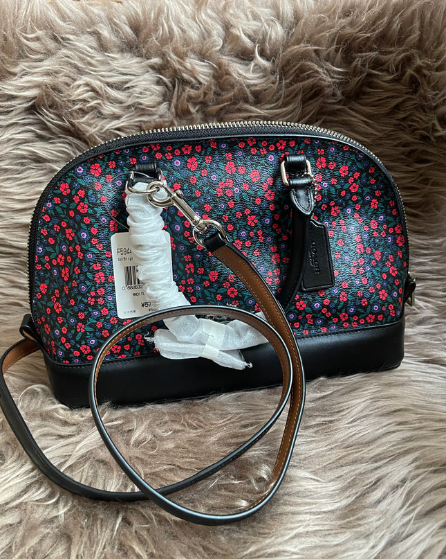 Unused Preloved Coach Mini Sierra Satchel in Ranch Floral Print Coated Canvas