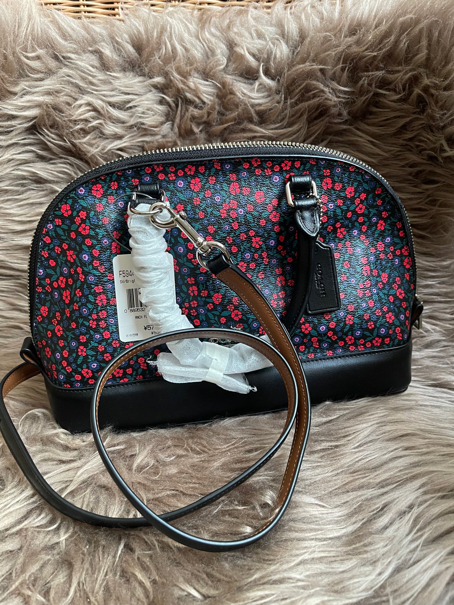 Unused Preloved Coach Mini Sierra Satchel in Ranch Floral Print Coated Canvas