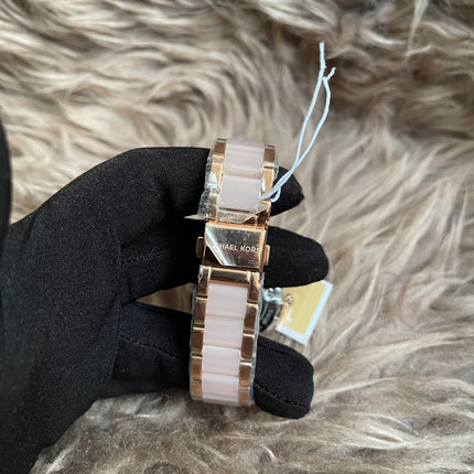 Unused Preloved Michael Kors MK6110 Mini Parker Ladies Rose Gold Stainless Chrono Watch.