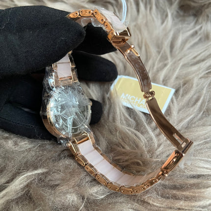 Unused Preloved Michael Kors MK6110 Mini Parker Ladies Rose Gold Stainless Chrono Watch.