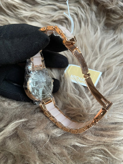 Unused Preloved Michael Kors MK6110 Mini Parker Ladies Rose Gold Stainless Chrono Watch.
