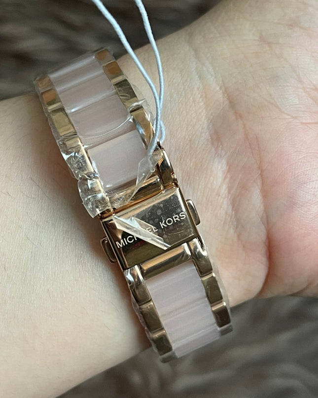 Unused Preloved Michael Kors MK6110 Mini Parker Ladies Rose Gold Stainless Chrono Watch.