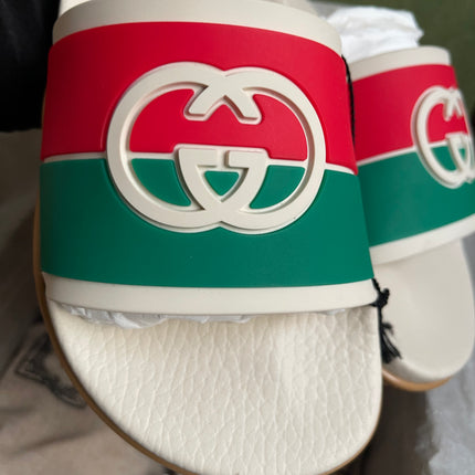 Unused Preloved Gucci Interlocking G rubber slide sandals SZ36