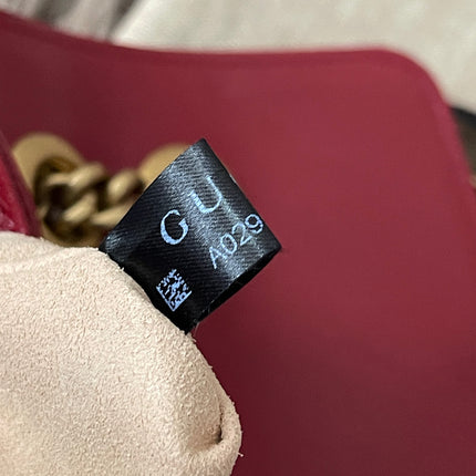 PRELOVED AUTHENTIC GUCCI GG Mini Marmont Matelassé Bag in BLK/RED