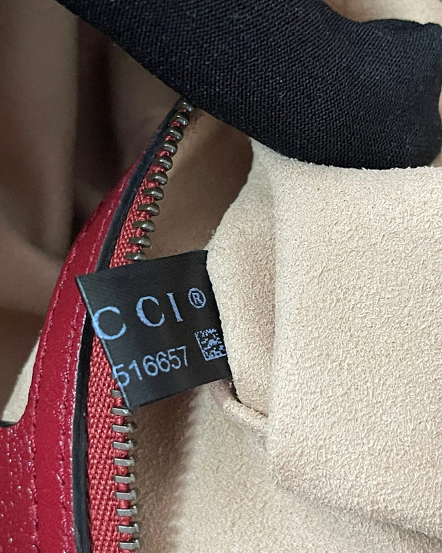 PRELOVED AUTHENTIC GUCCI GG Mini Marmont Matelassé Bag in BLK/RED