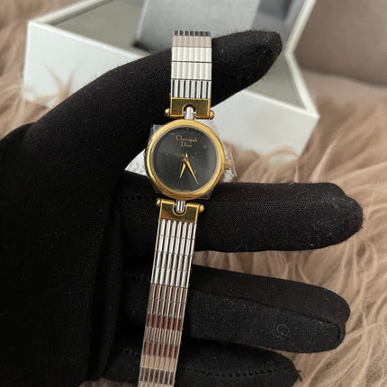 Preloved Authentic Christian Dior Two-Tone Black Dial Vintage Watch
