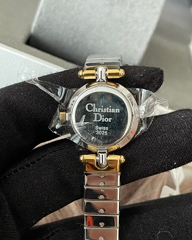 Preloved Authentic Christian Dior Two-Tone Black Dial Vintage Watch