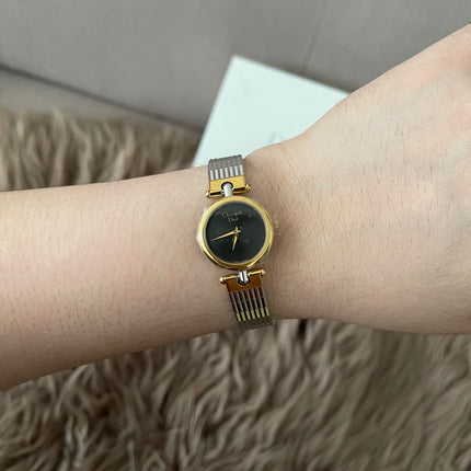Preloved Authentic Christian Dior Two-Tone Black Dial Vintage Watch
