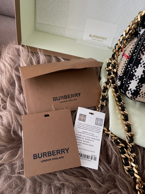 Preloved Authentic Burberry Lola Mini Crossbody Bag — Checked Canvas