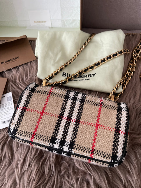 Preloved Authentic Burberry Lola Mini Crossbody Bag — Checked Canvas