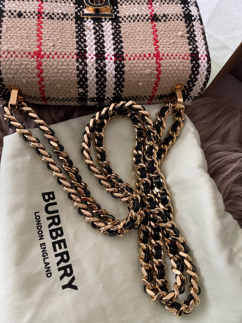 Preloved Authentic Burberry Lola Mini Crossbody Bag — Checked Canvas