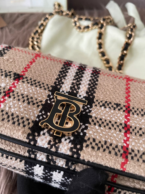 Preloved Authentic Burberry Lola Mini Crossbody Bag — Checked Canvas