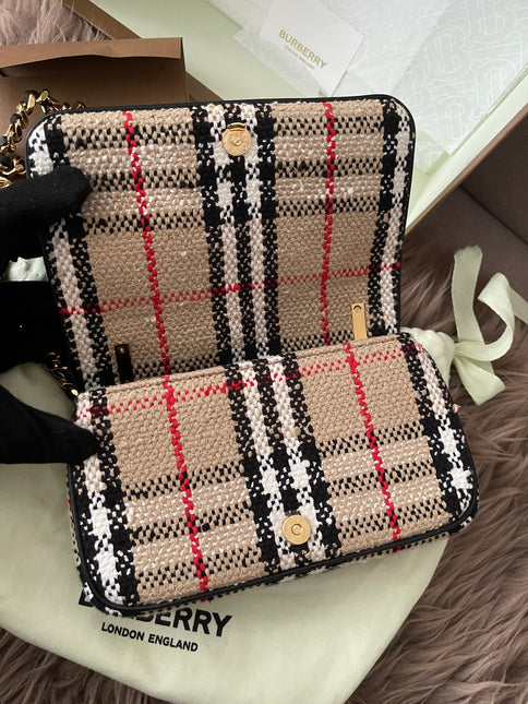Preloved Authentic Burberry Lola Mini Crossbody Bag — Checked Canvas