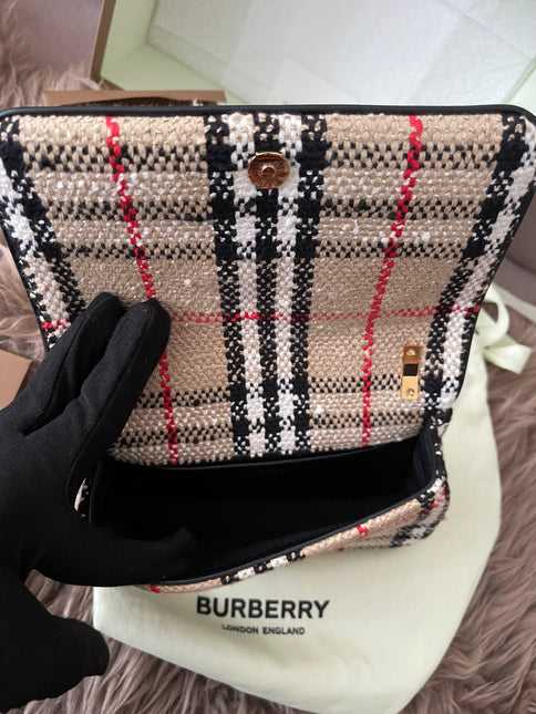 Preloved Authentic Burberry Lola Mini Crossbody Bag — Checked Canvas