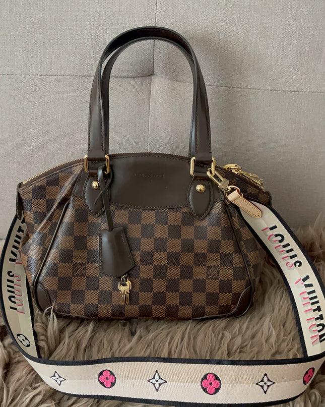 Preloved Authentic Unused Louis Vuitton logo jacquard canvas shoulder strap