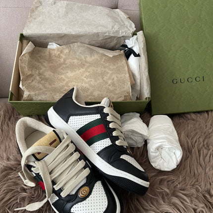 Preloved Authentic Gucci Screener Low-Top Sneakers SZ35