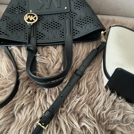 Preloved Authentic Unused Michael Kors Kimber Small 2-in-1 Perforated & Embossed Faux Leather Tote Bag