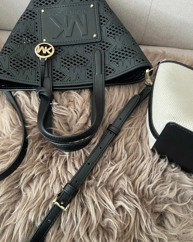Preloved Authentic Michael Kors Kimber Small 2-in-1 Perforated &amp; Embossed Faux Leather Tote Bag