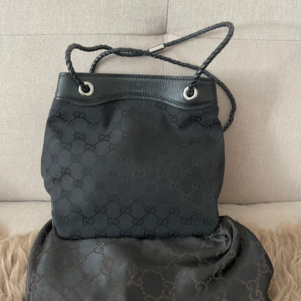 Preloved Authentic Gucci Black GG Canvas Gifford Tote Bag