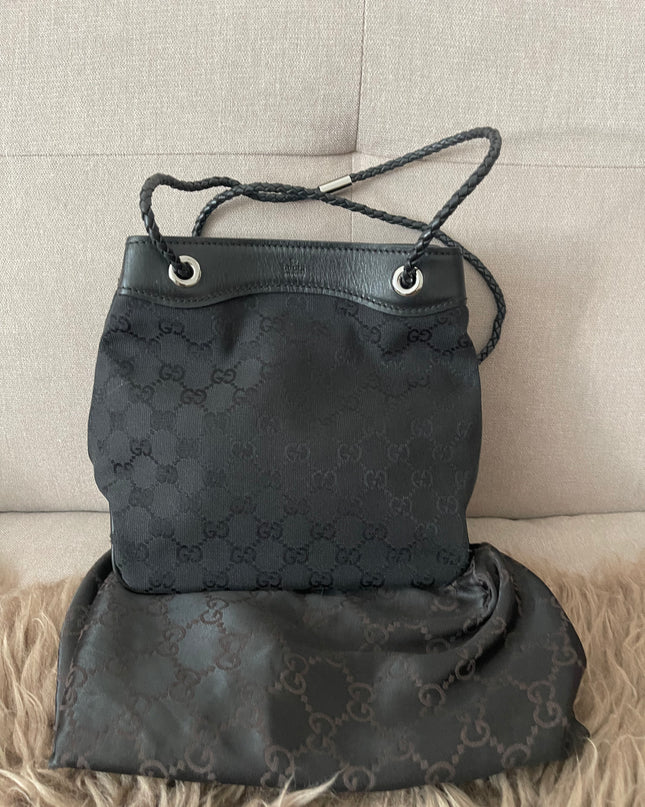 Preloved Authentic Gucci Black GG Canvas Gifford Tote Bag