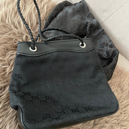 Preloved Authentic Gucci Black GG Canvas Gifford Tote Bag