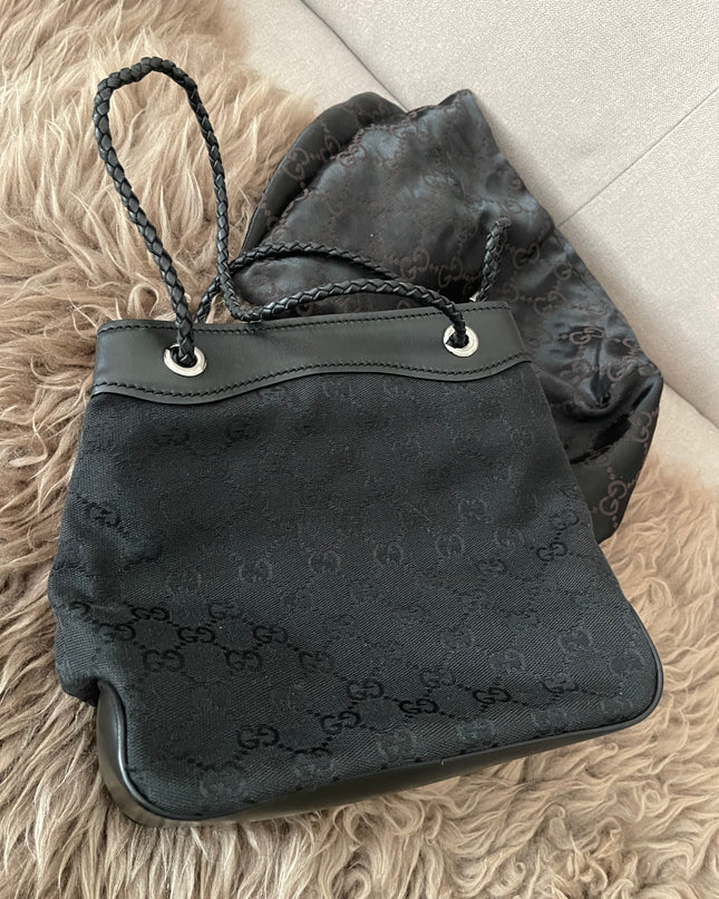 Preloved Authentic Gucci Black GG Canvas Gifford Tote Bag