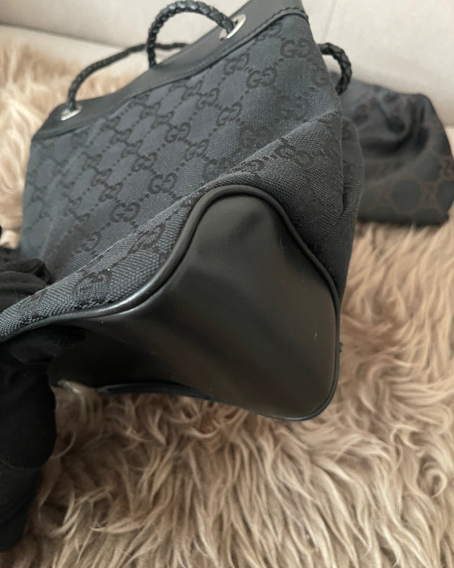 Preloved Authentic Gucci Black GG Canvas Gifford Tote Bag