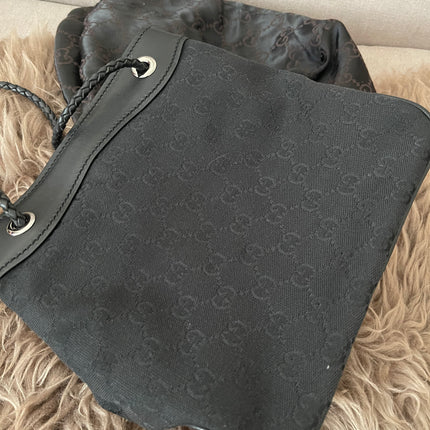 Preloved Authentic Gucci Black GG Canvas Gifford Tote Bag