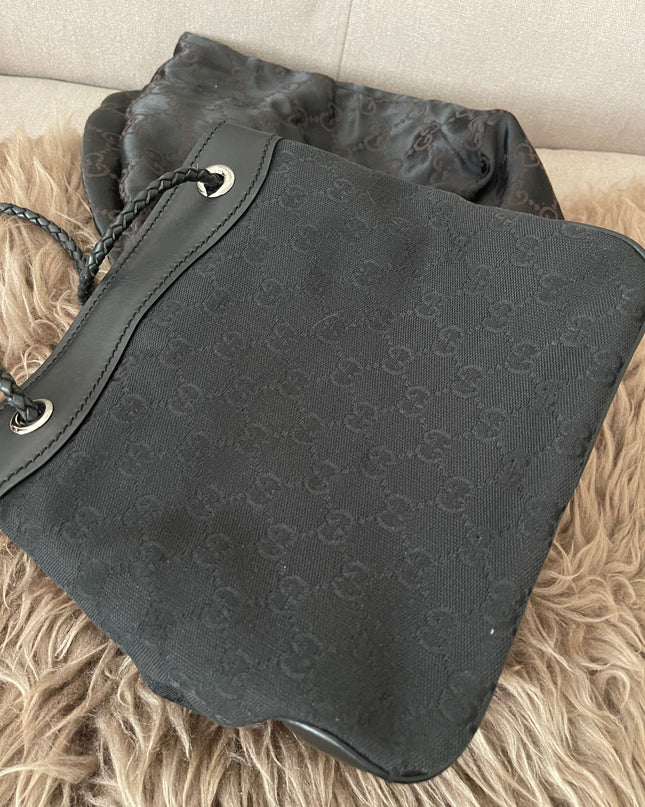 Preloved Authentic Gucci Black GG Canvas Gifford Tote Bag