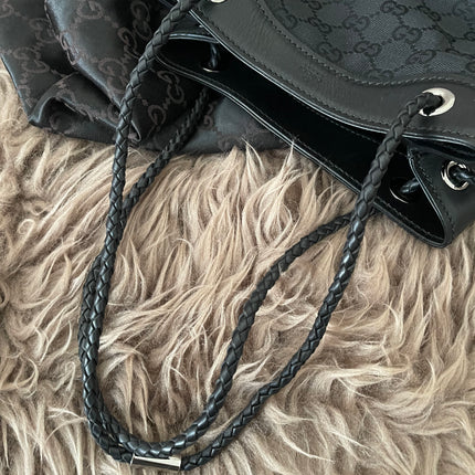 Preloved Authentic Gucci Black GG Canvas Gifford Tote Bag