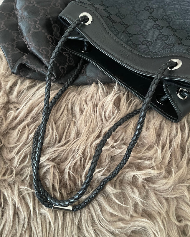 Preloved Authentic Gucci Black GG Canvas Gifford Tote Bag