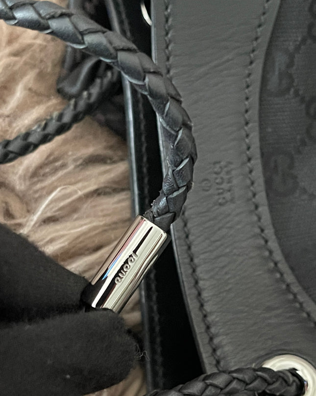 Preloved Authentic Gucci Black GG Canvas Gifford Tote Bag