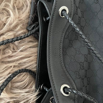 Preloved Authentic Gucci Black GG Canvas Gifford Tote Bag