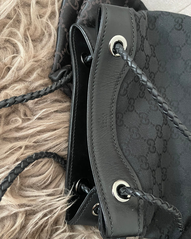 Preloved Authentic Gucci Black GG Canvas Gifford Tote Bag
