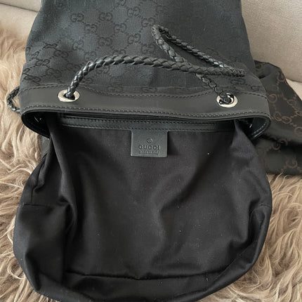 Preloved Authentic Gucci Black GG Canvas Gifford Tote Bag