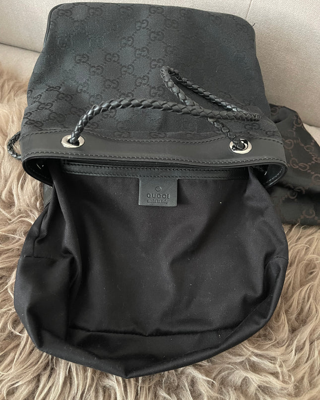 Preloved Authentic Gucci Black GG Canvas Gifford Tote Bag