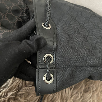 Preloved Authentic Gucci Black GG Canvas Gifford Tote Bag