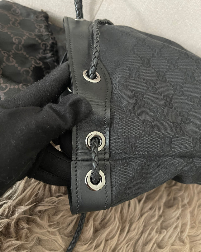 Preloved Authentic Gucci Black GG Canvas Gifford Tote Bag